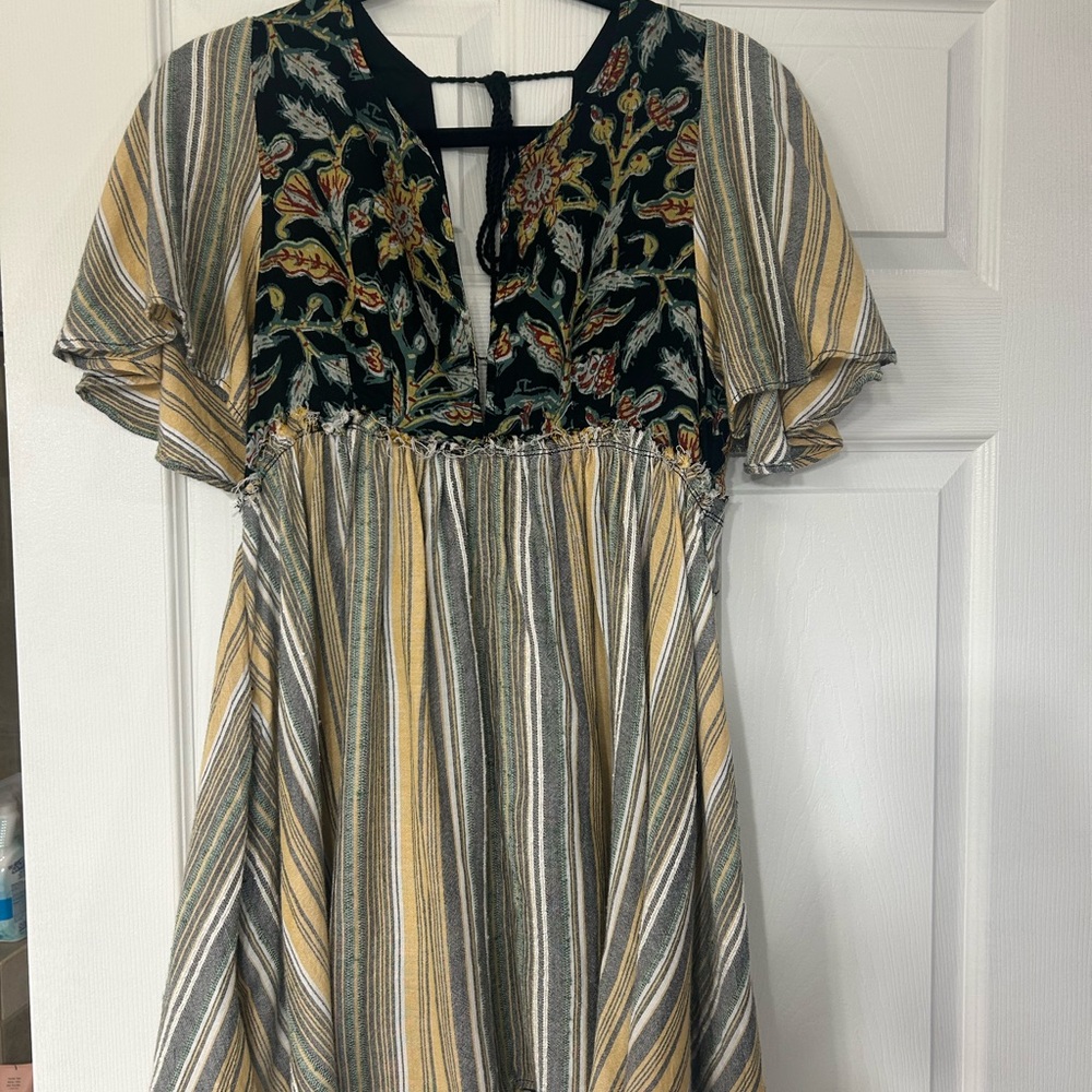 Free People Floral & Striped Dress